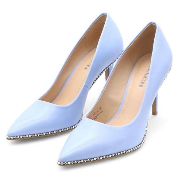 Coach Waverly Women Shoes Pointed Toe Beadchain PUMPS Navy - Picture 4 of 8